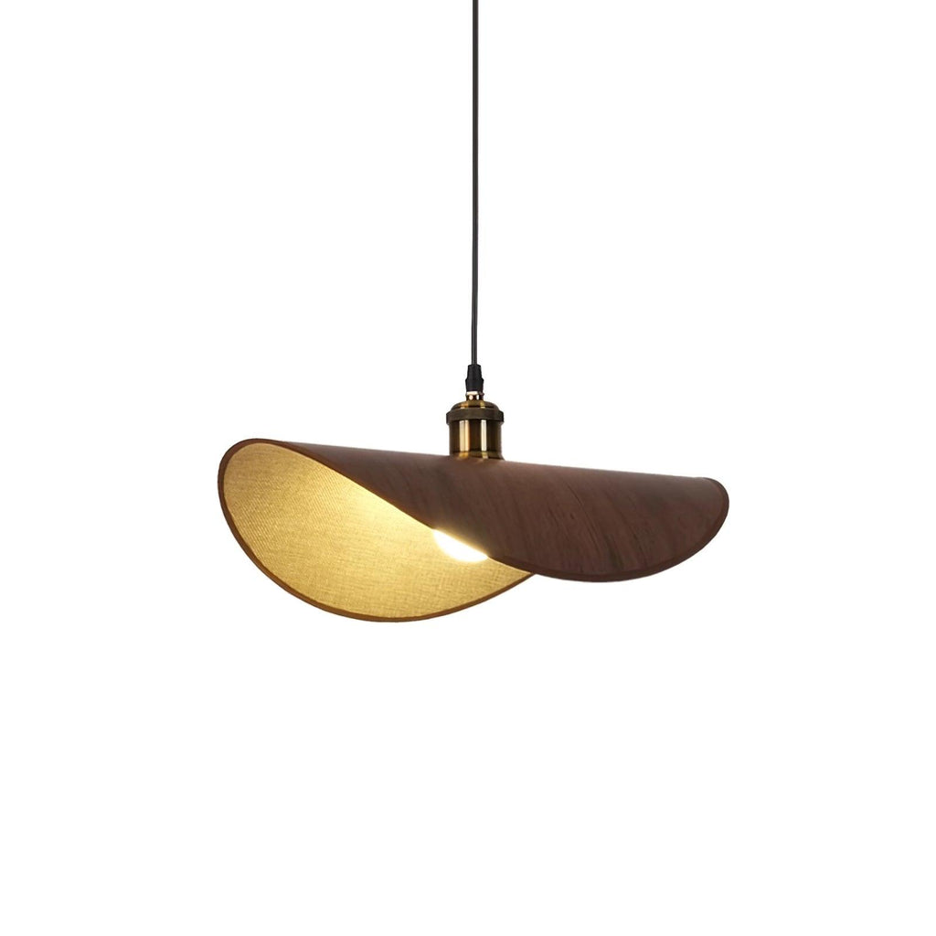 Aira Suspension Lampe Abat-jour en lin Bois Organique Sculptural