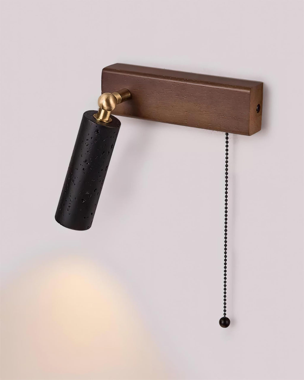 Luminaire en travertin Ritta Lampe Murale Noire Travertin Projecteur