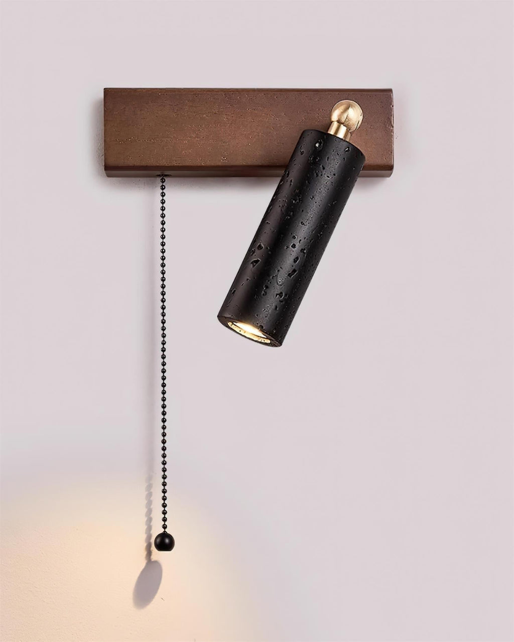 Luminaire en travertin Ritta Lampe Murale Noire Travertin Projecteur
