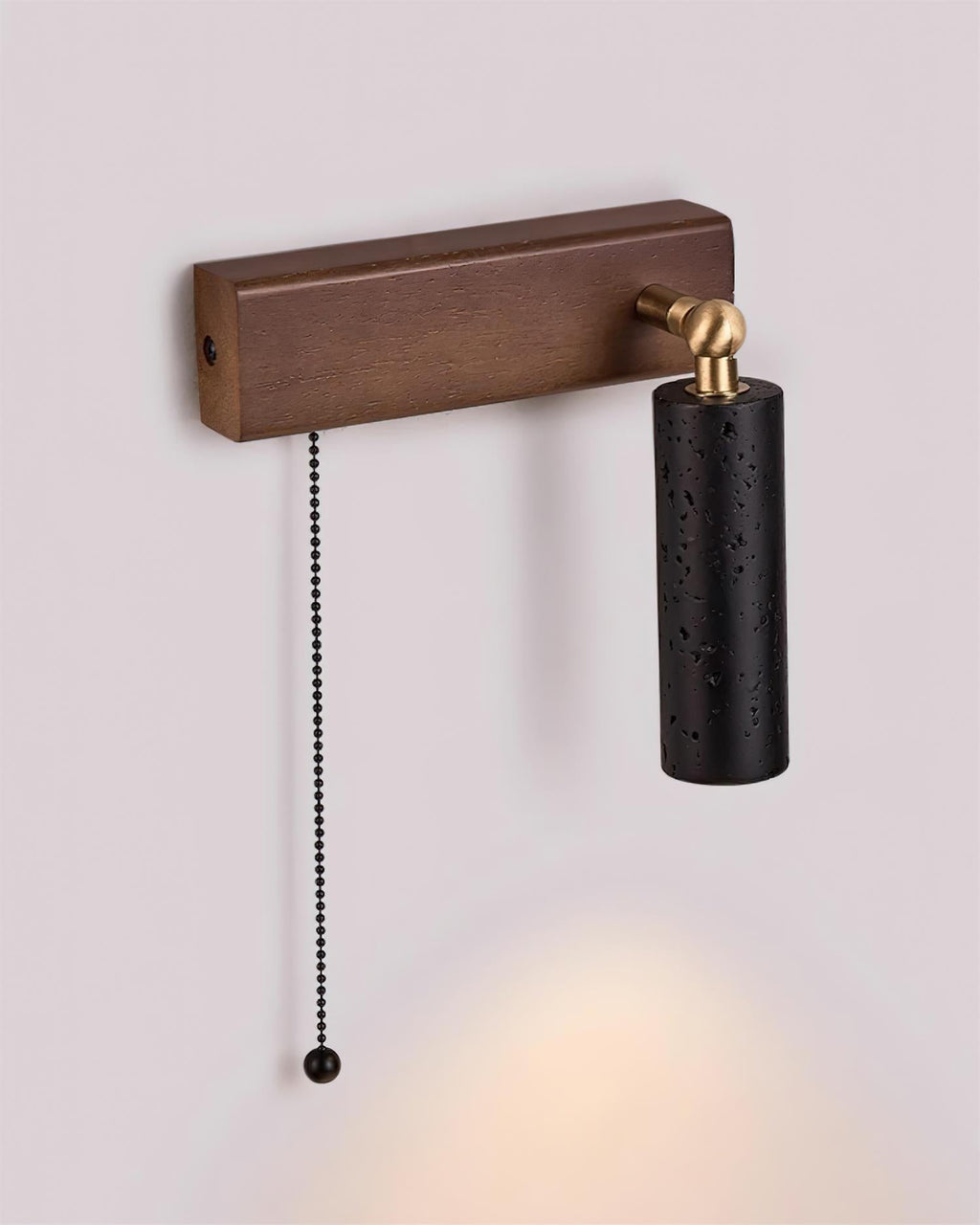 Luminaire en travertin Ritta Lampe Murale Noire Travertin Projecteur