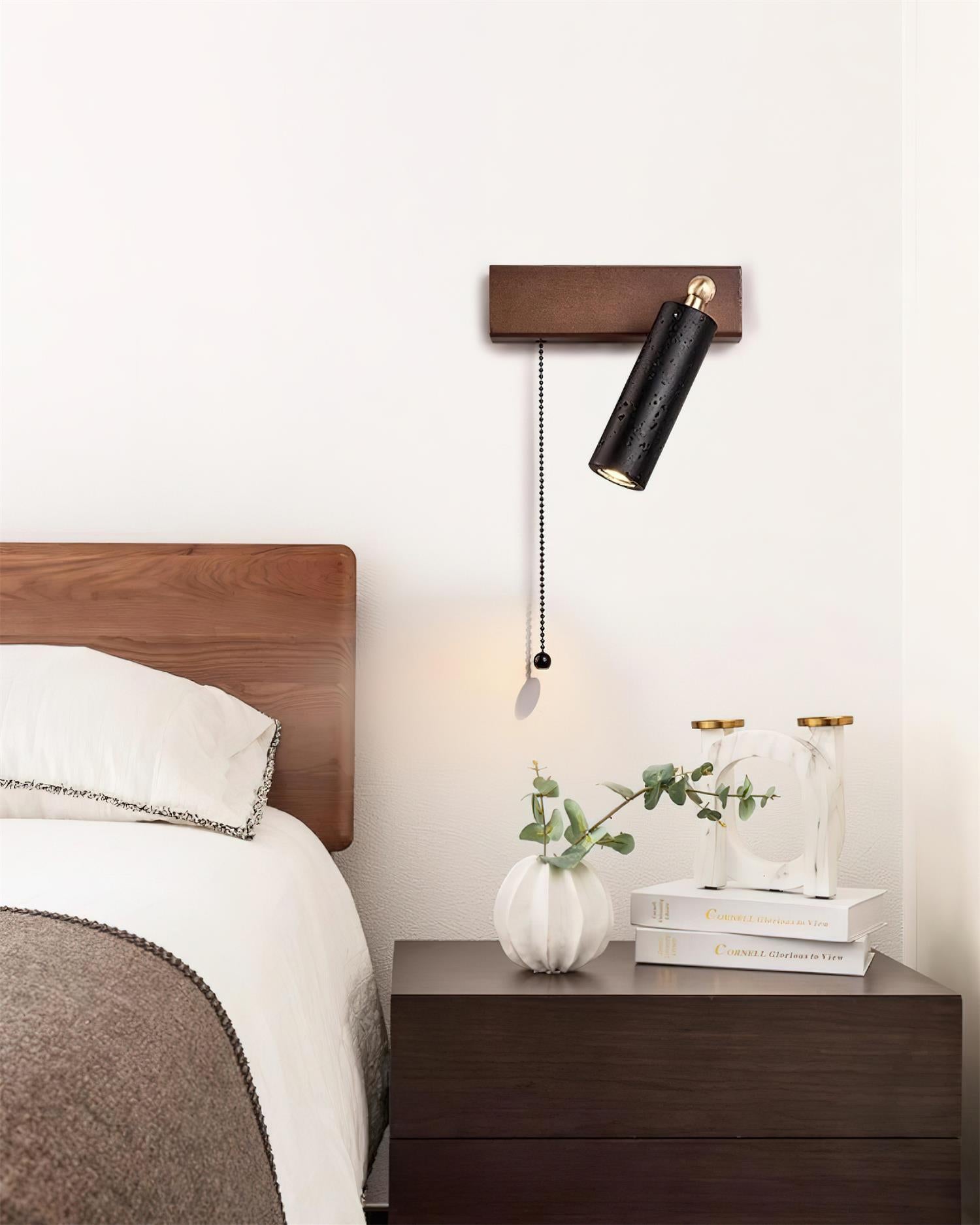 Luminaire en travertin Ritta Lampe Murale Noire Travertin Projecteur