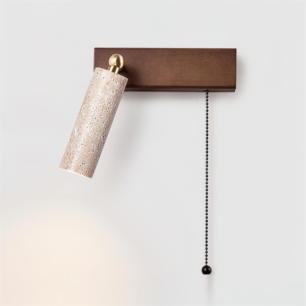 Luminaire en travertin Ritta Lampe Murale Noire Travertin Projecteur