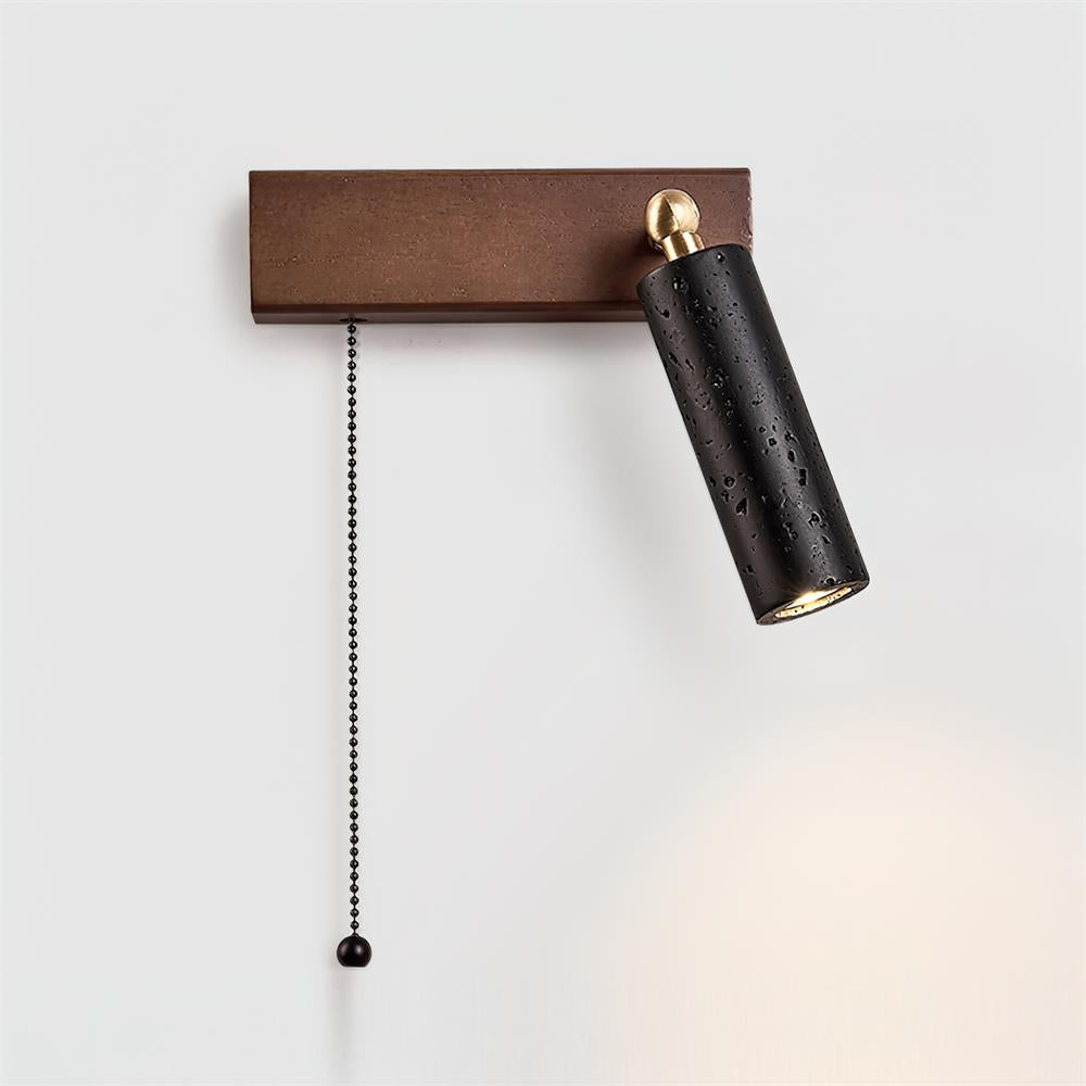 Luminaire en travertin Ritta Lampe Murale Noire Travertin Projecteur