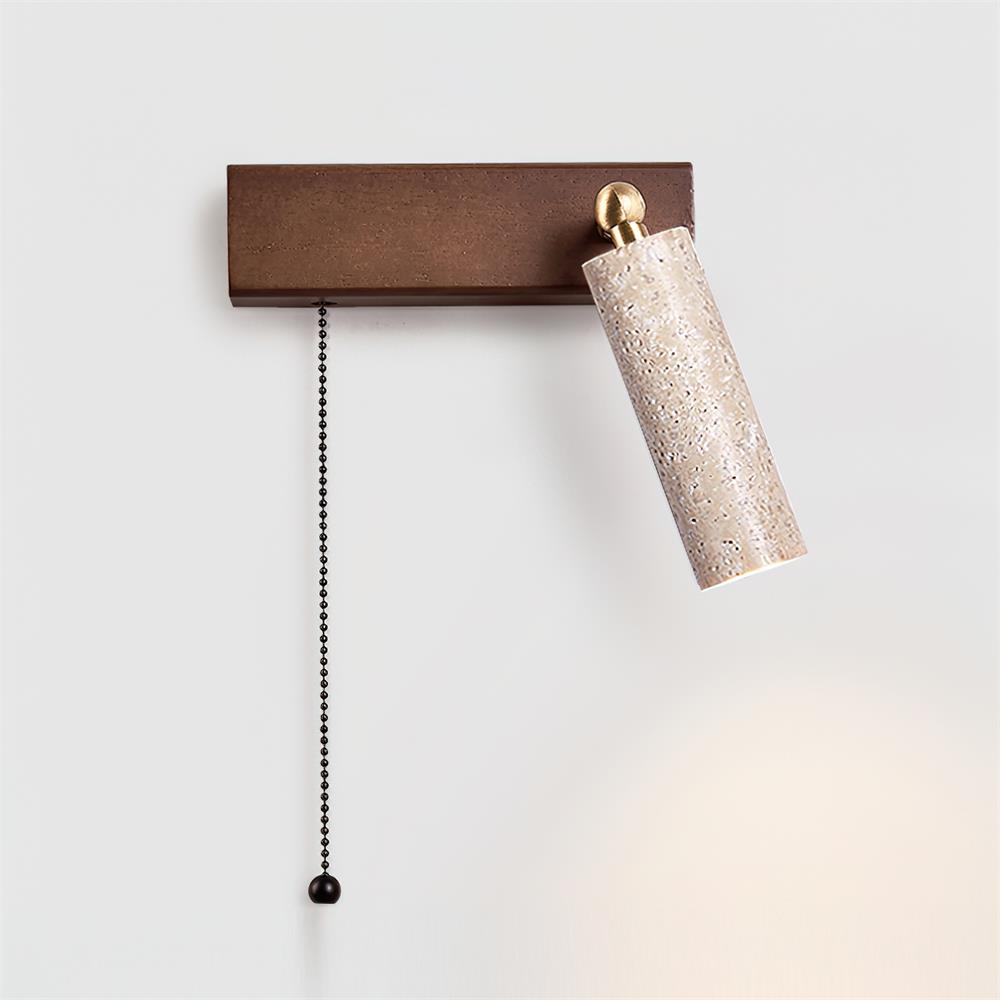 Ritta Lampe Murale Noire Travertin Projecteur