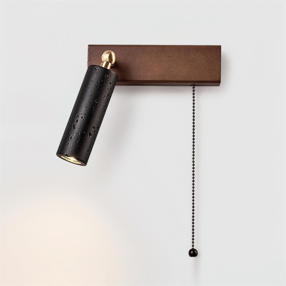 Luminaire en travertin Ritta Lampe Murale Noire Travertin Projecteur