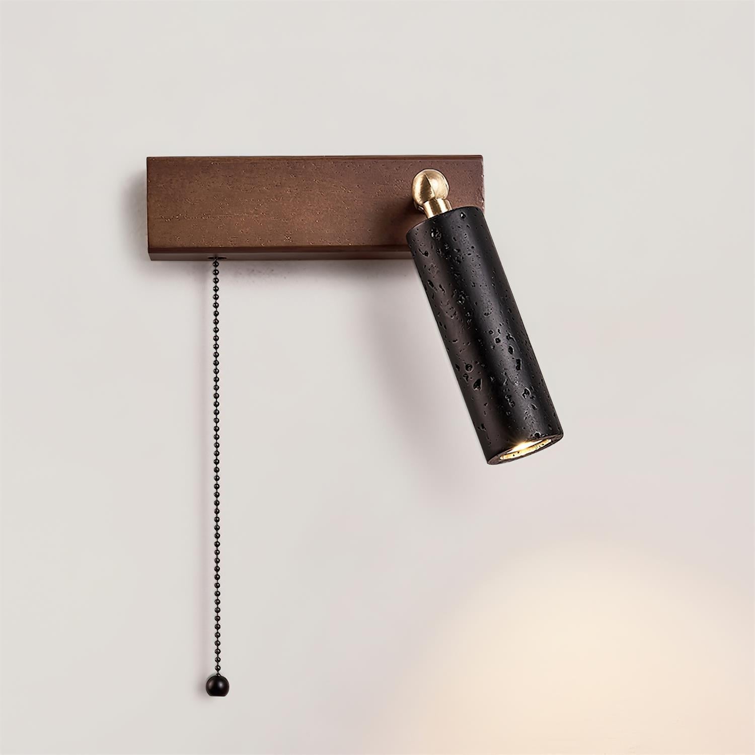Luminaire en travertin Ritta Lampe Murale Noire Travertin Projecteur