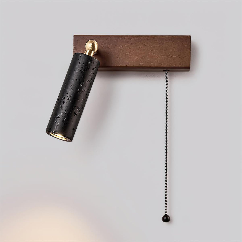 Luminaire en travertin Ritta Lampe Murale Noire Travertin Projecteur