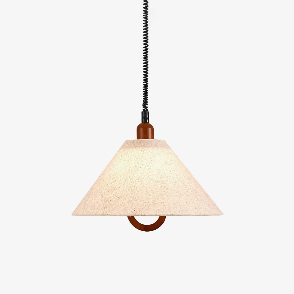 Alcaria Premium Nordic Art Tissu Bois Pendentif Lampe