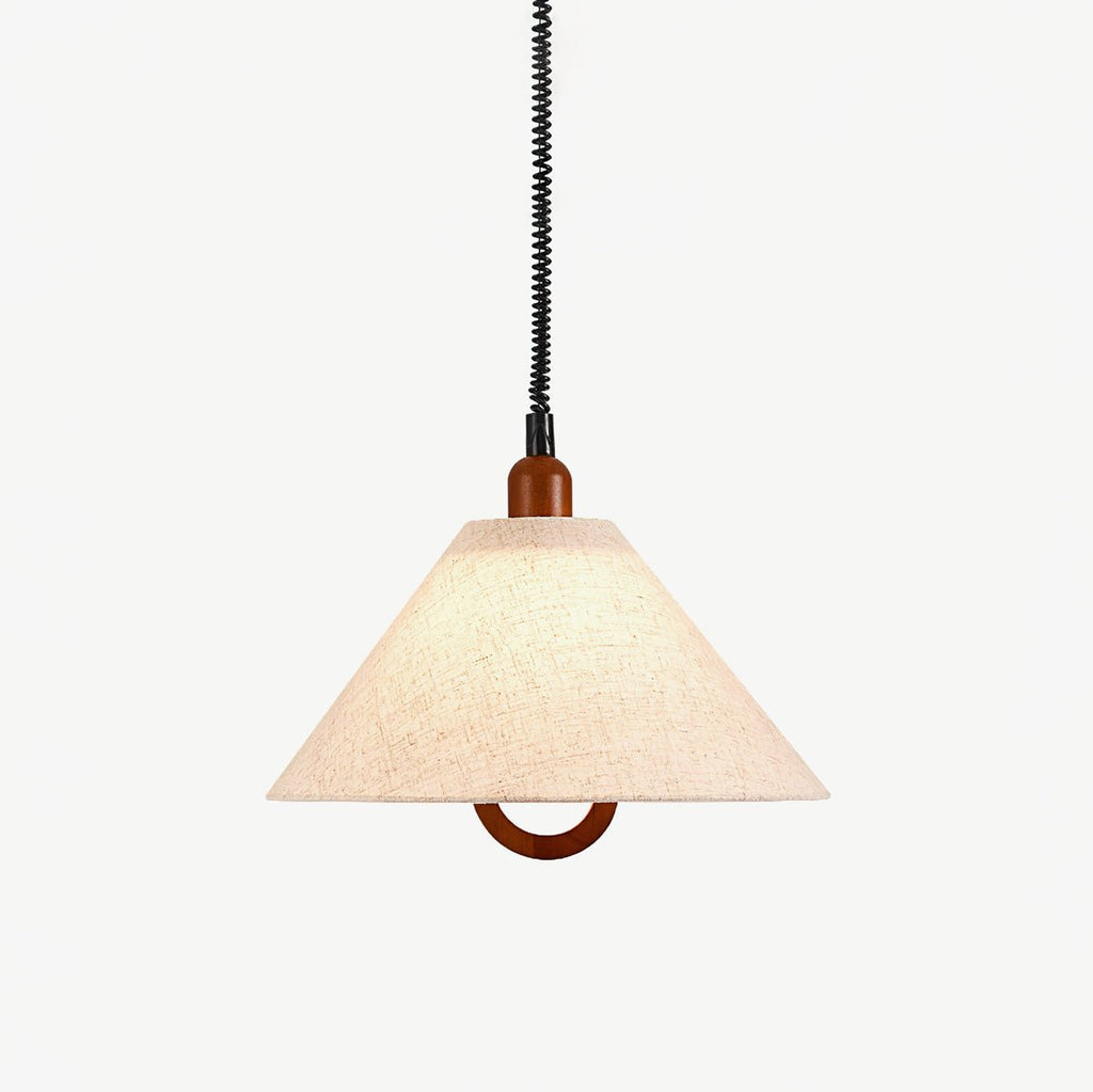 Alcaria Premium Nordic Art Tissu Bois Pendentif Lampe