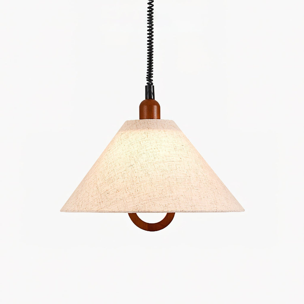 Alcaria Premium Nordic Art Tissu Bois Pendentif Lampe