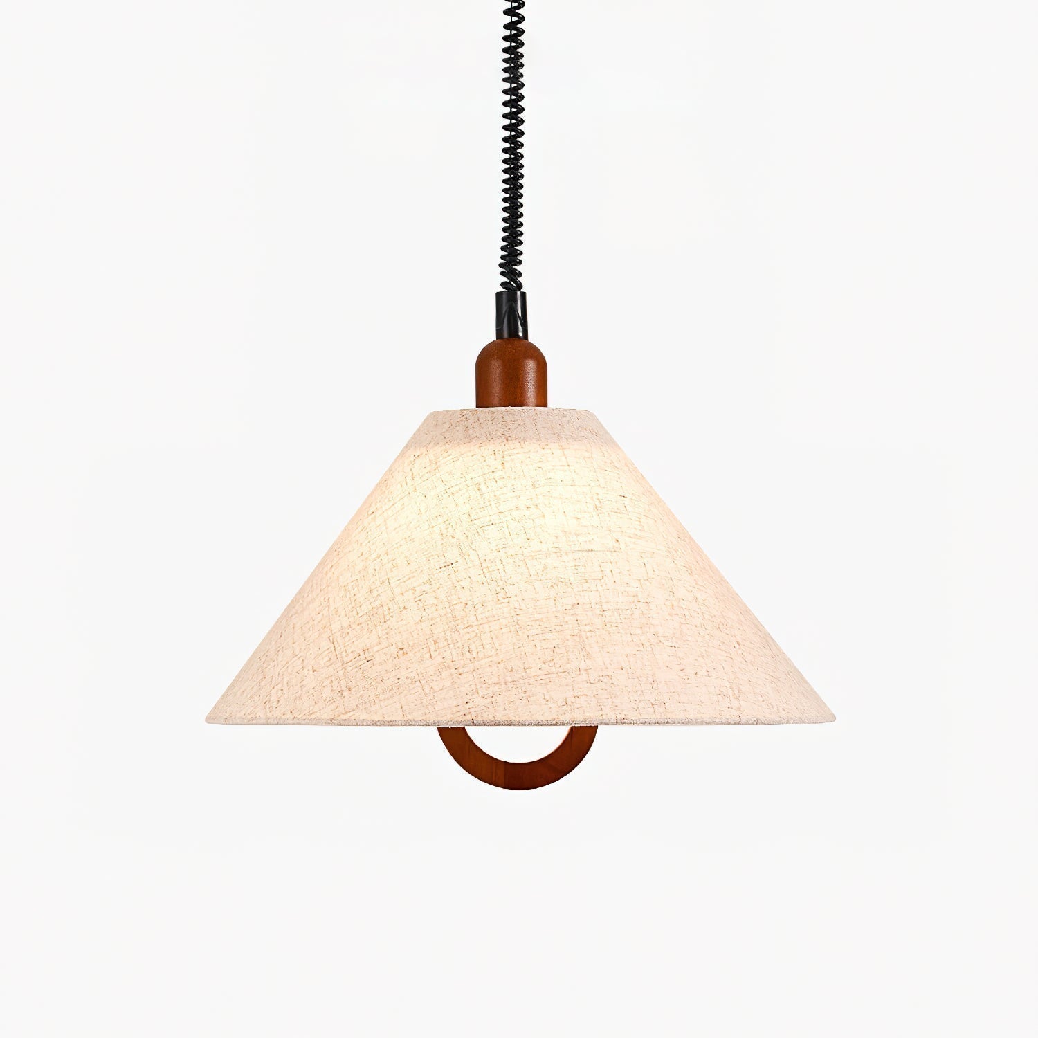 Alcaria Premium Nordic Art Tissu Bois Pendentif Lampe