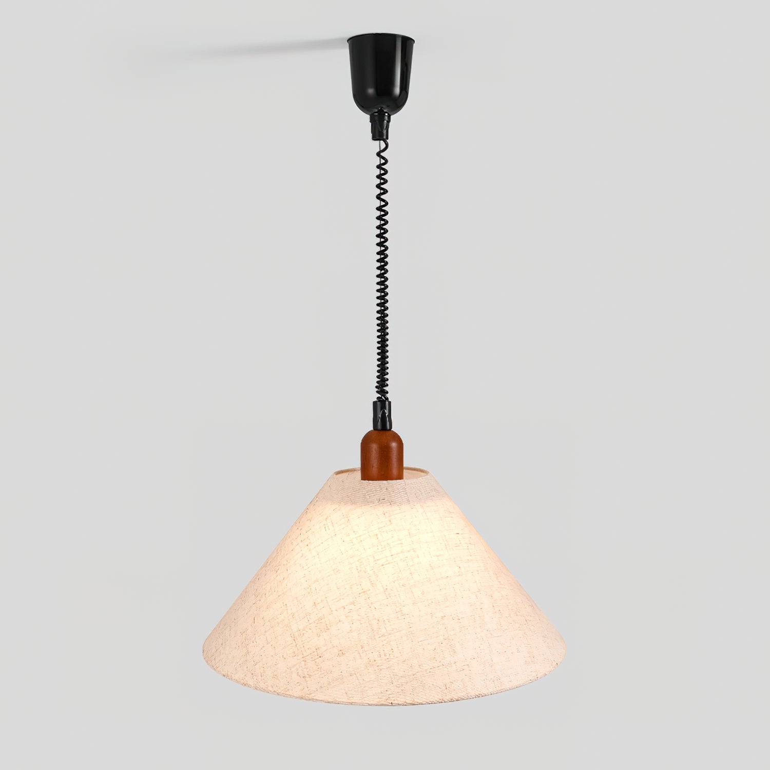 Alcaria Premium Nordic Art Tissu Bois Pendentif Lampe