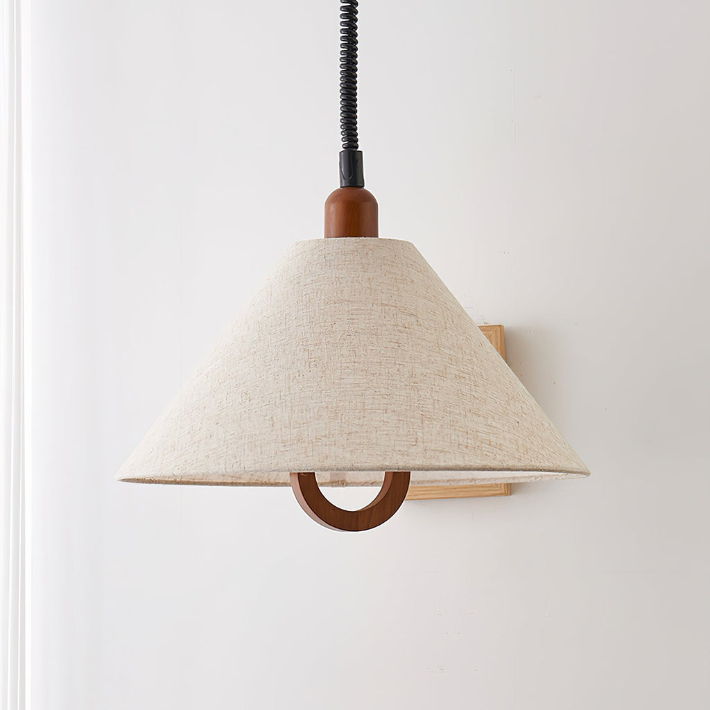 Alcaria Premium Nordic Art Tissu Bois Pendentif Lampe