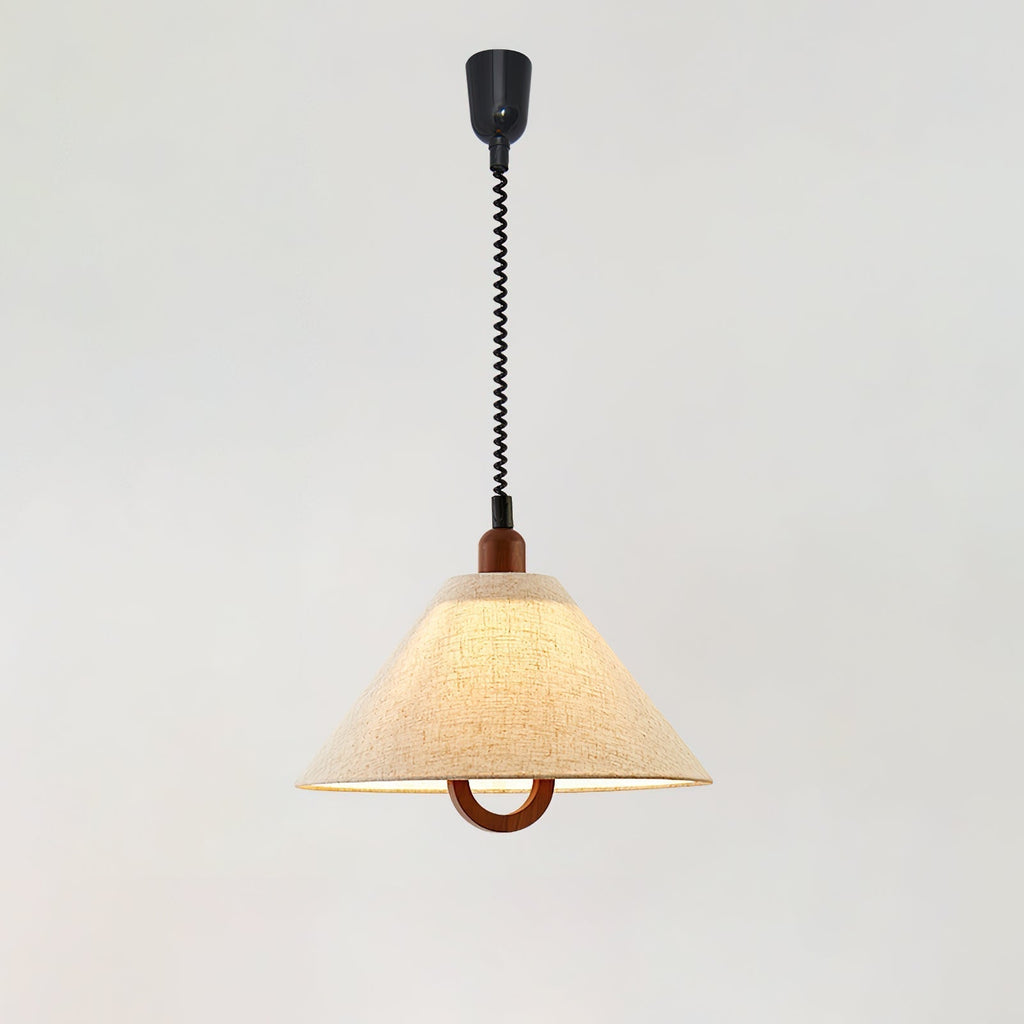 Alcaria Premium Nordic Art Tissu Bois Pendentif Lampe
