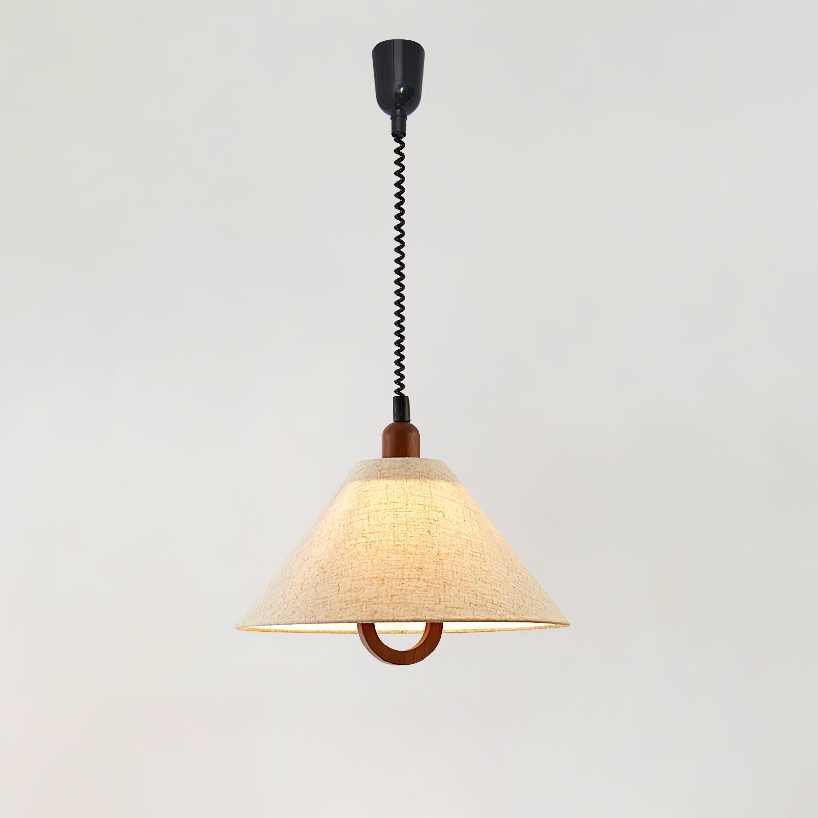 Alcaria Premium Nordic Art Tissu Bois Pendentif Lampe