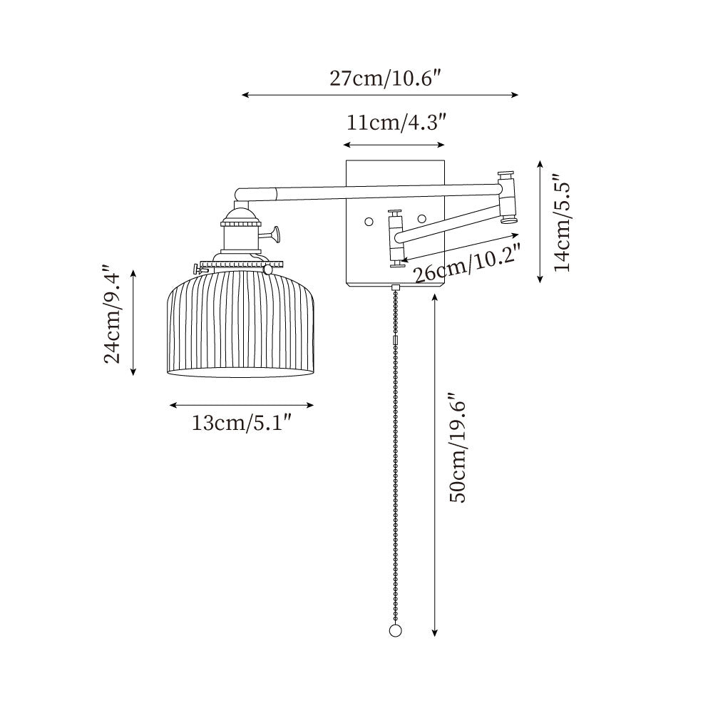 Applique Murale Artistique en Noyer et Laiton Bras Ajustable Charme Vintage