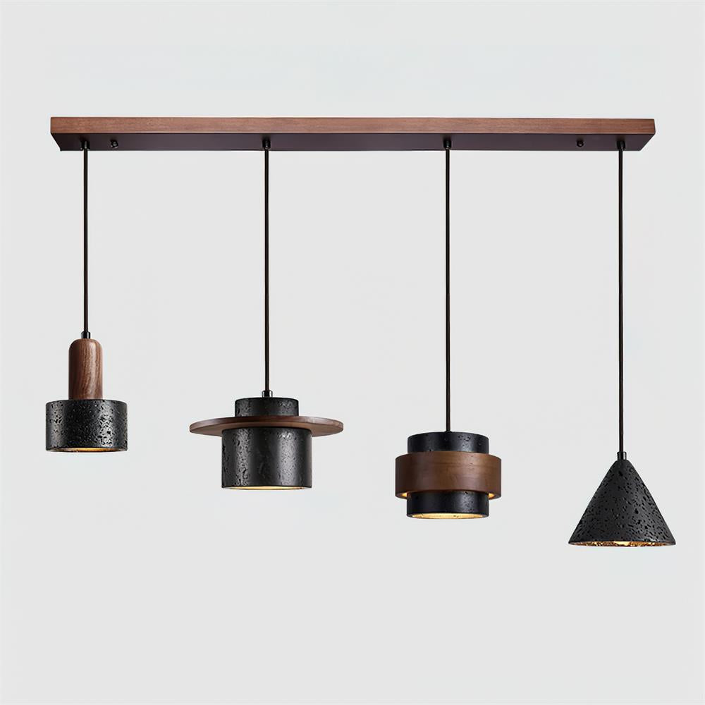 Ritta Ensemble de Lampes Suspendues Travertin Noir