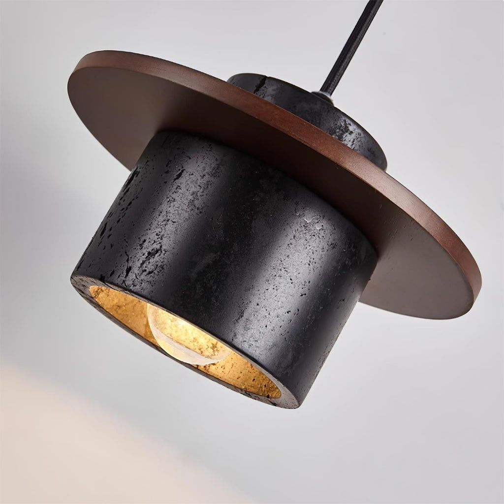 Ritta Ensemble de Lampes Suspendues Travertin Noir
