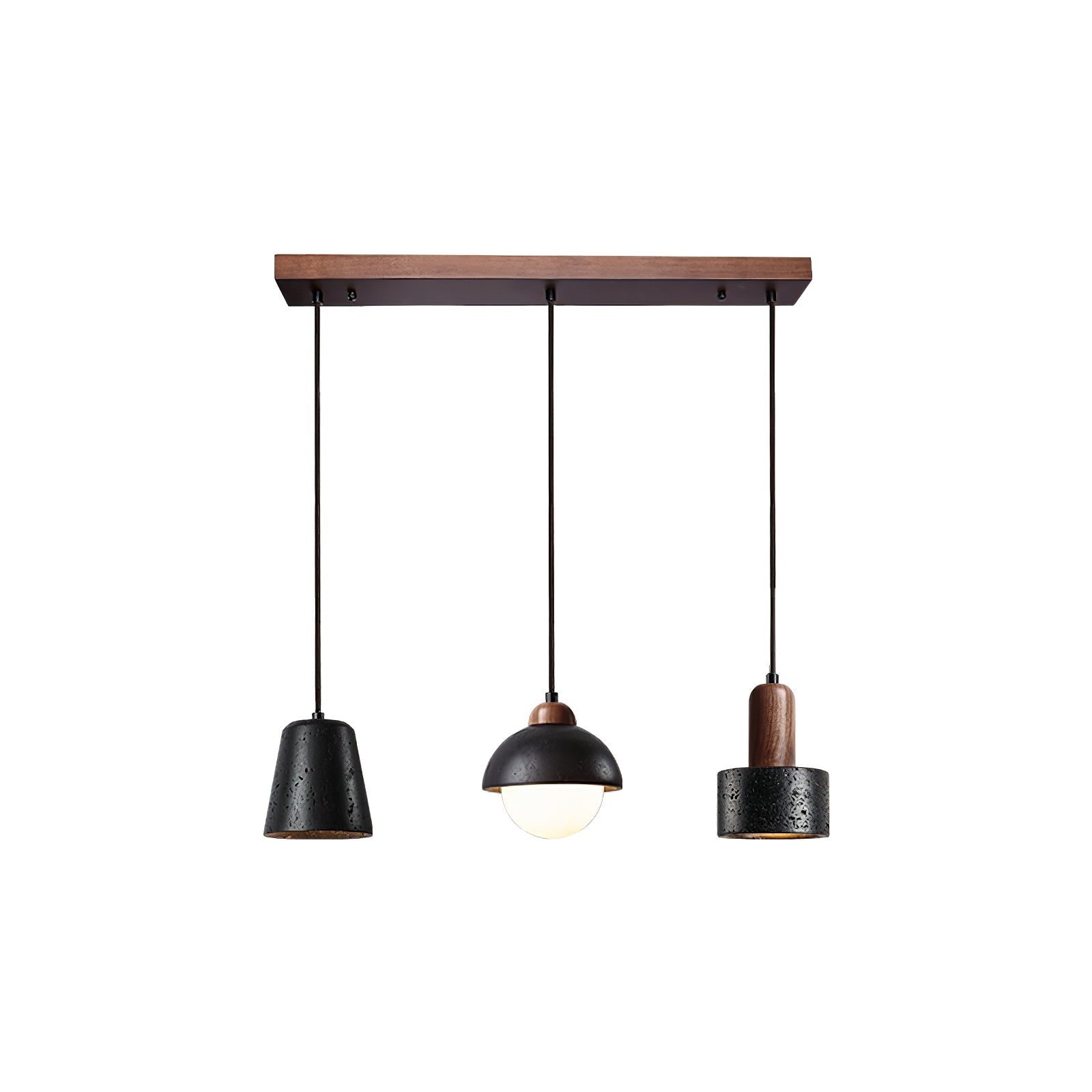 Ritta Ensemble de Lampes Suspendues Travertin Noir