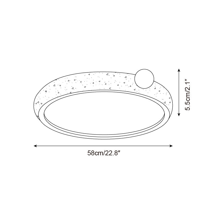 Ritta Plafonnier Rond Travertin Mignon