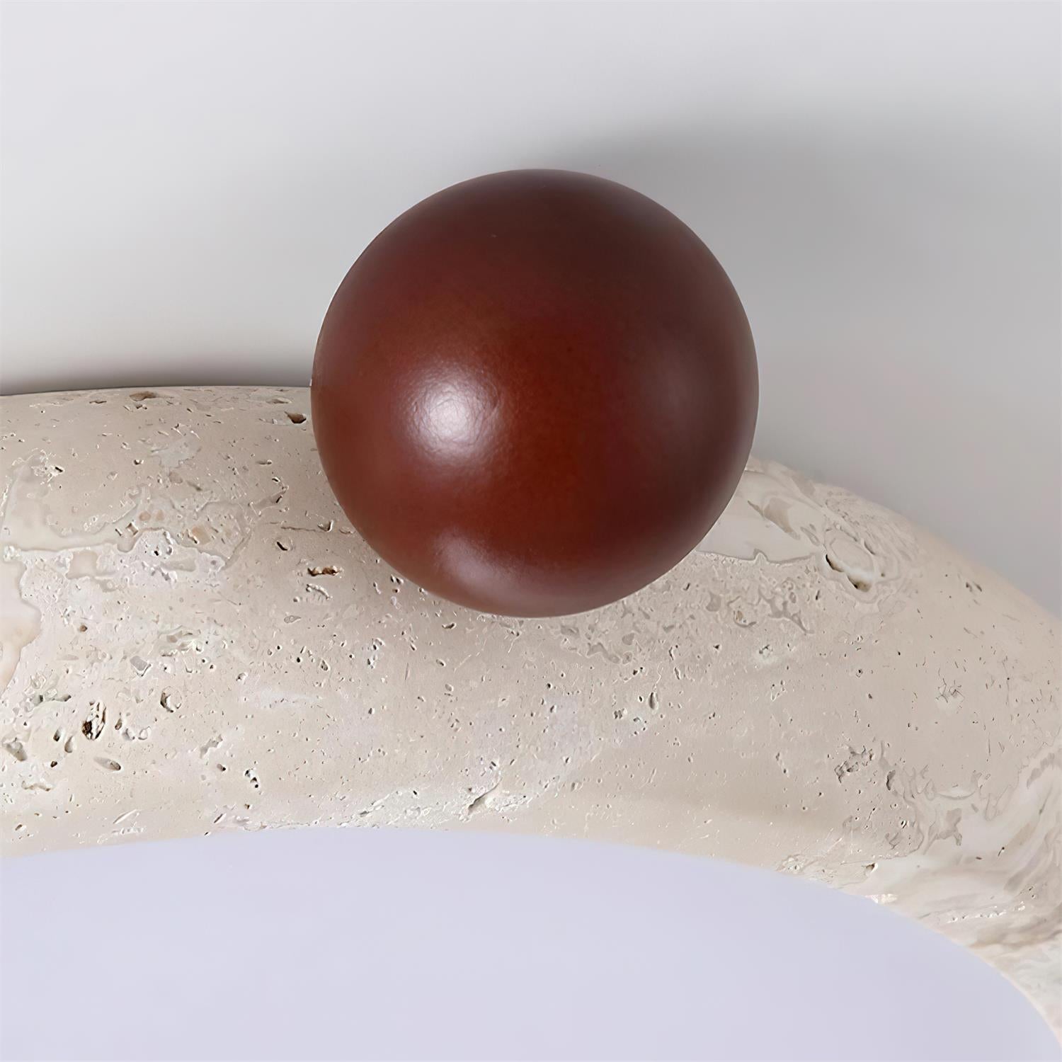 Ritta Plafonnier Rond Travertin Mignon