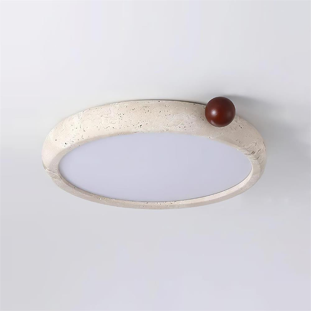Ritta Plafonnier Rond Travertin Mignon