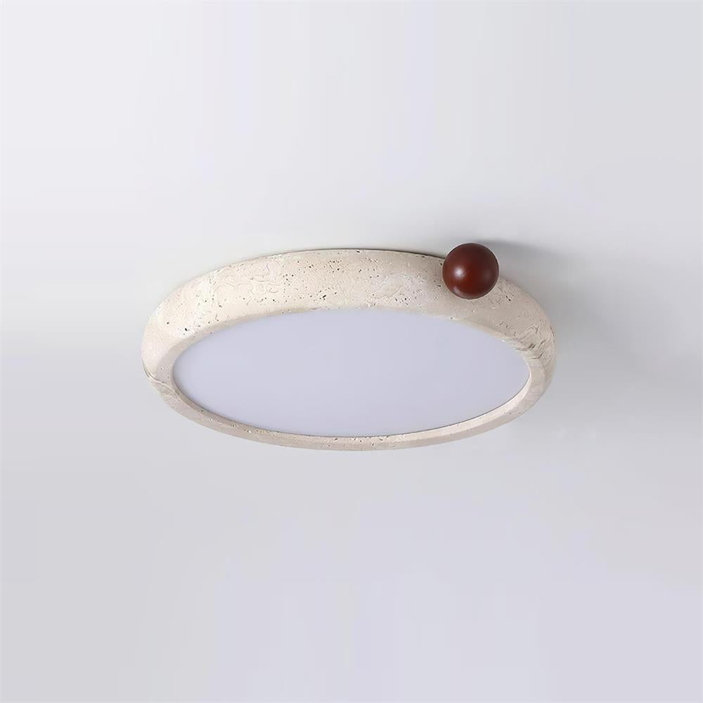 Ritta Plafonnier Rond Travertin Mignon