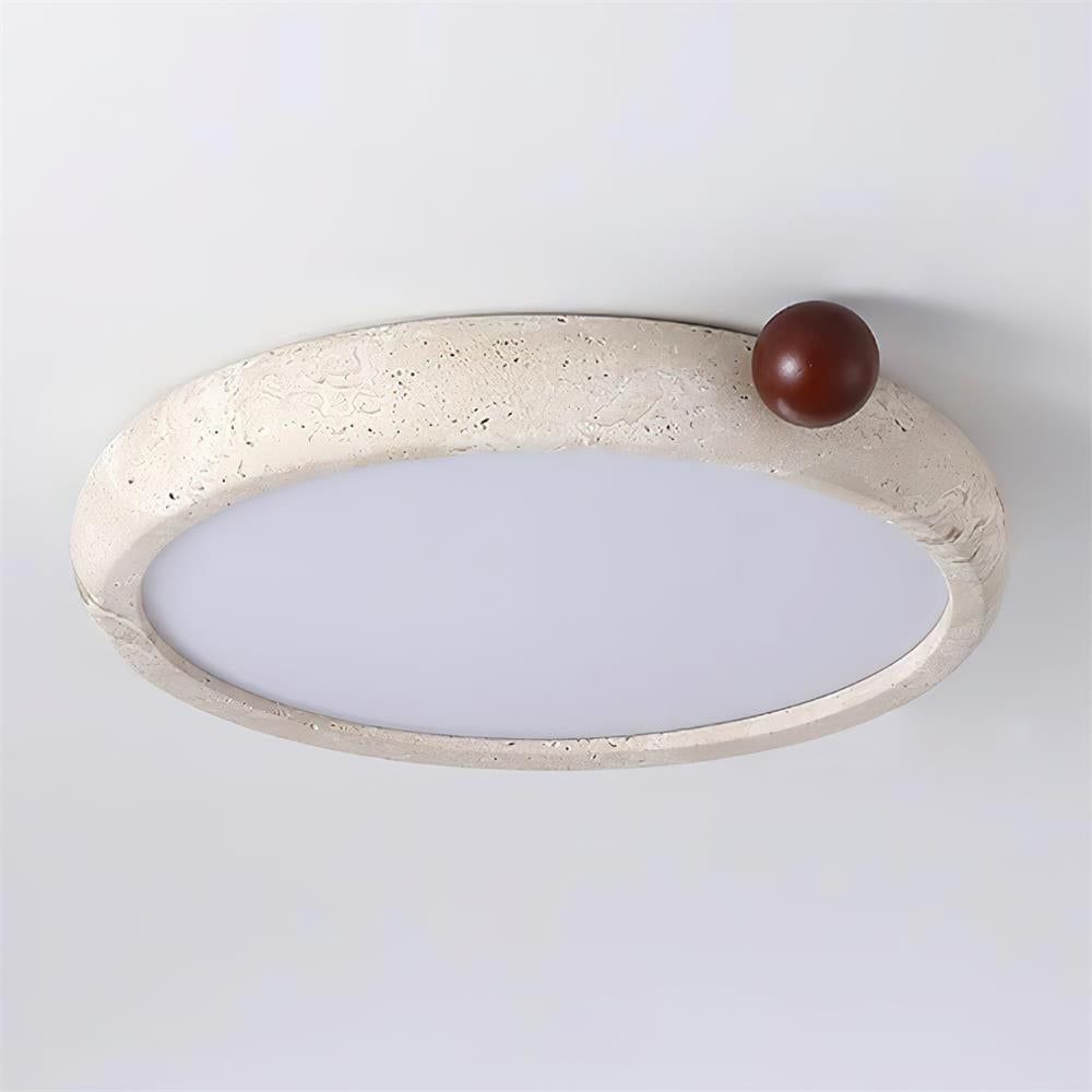 Ritta Plafonnier Rond Travertin Mignon