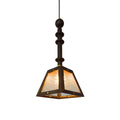 Suspension en verre Alsorisra Lampe Suspension en Verre et Bois à Style Vintage