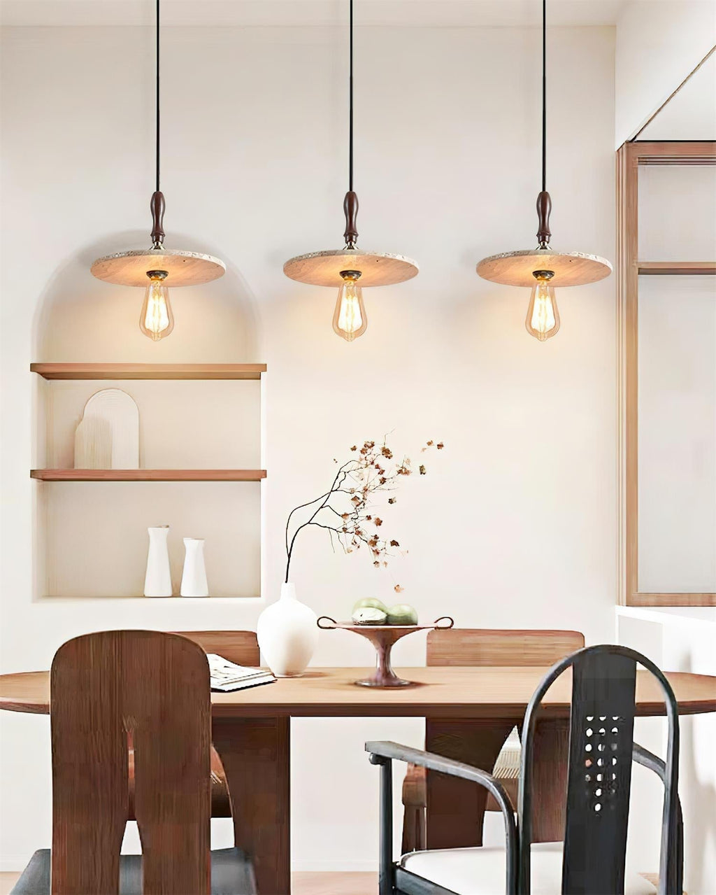 Suspension en travertin Ritta Suspension Orbit Moderne en Travertin
