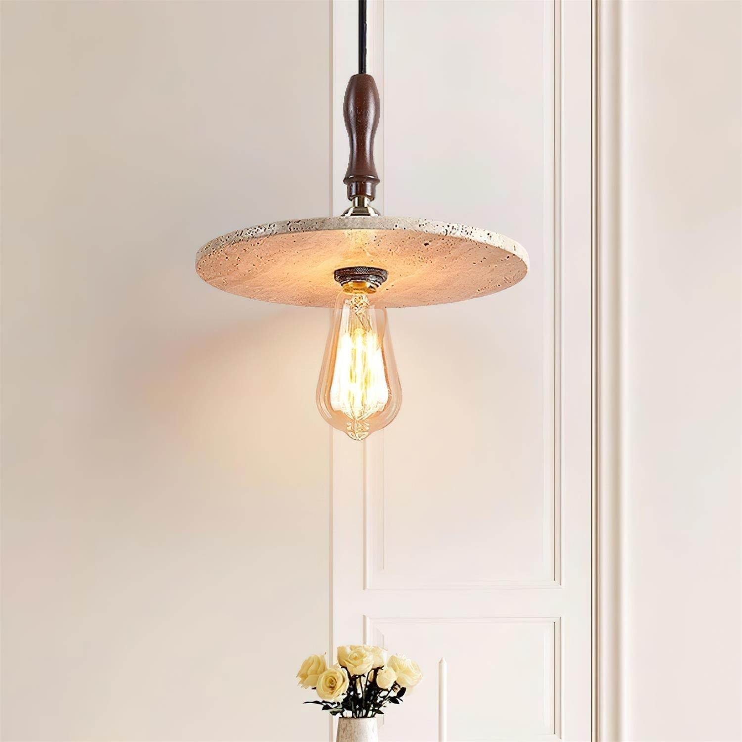 Suspension en travertin Ritta Suspension Orbit Moderne en Travertin