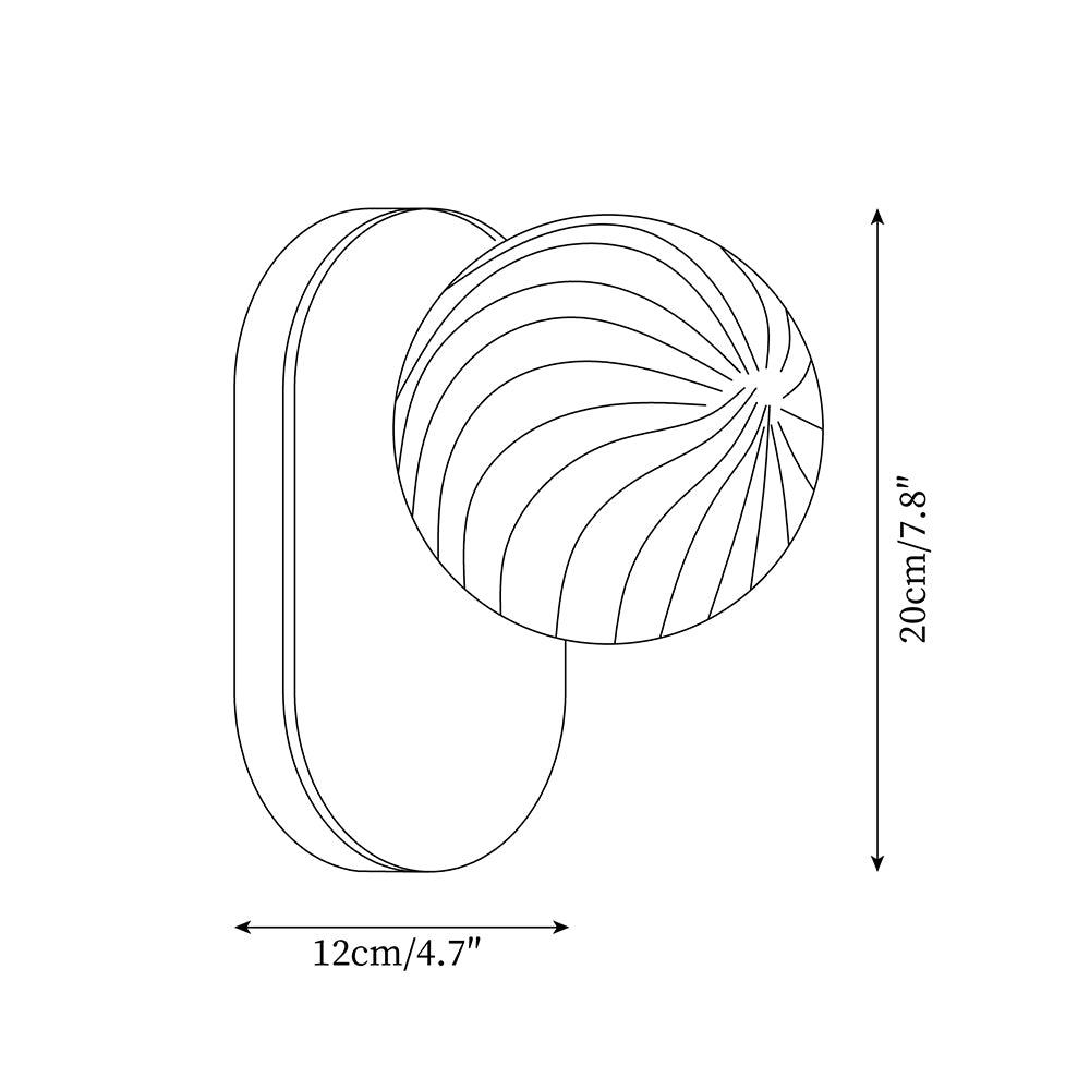 Applique Murale Bois Corps Ambre Verre Côtes Globe Moderne Accent
