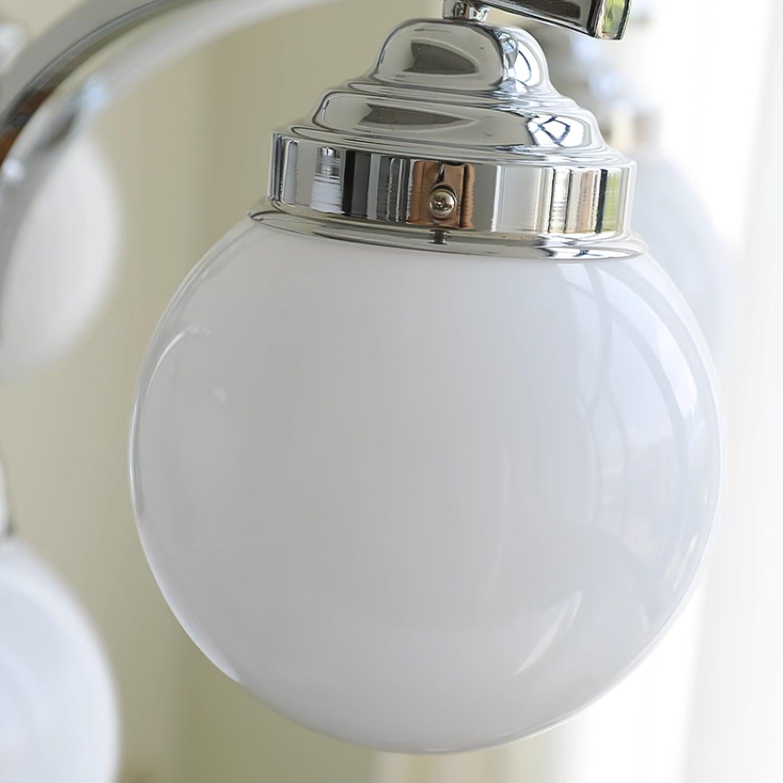 Luminaire en verre Salamanca Lustre Boules en Verre Rose Arcs en Chrome Stylé