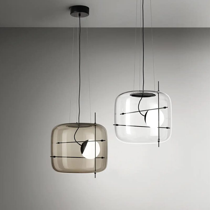 Lune Suspension en Verre Contemporaine