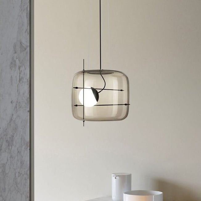 Lune Suspension en Verre Contemporaine