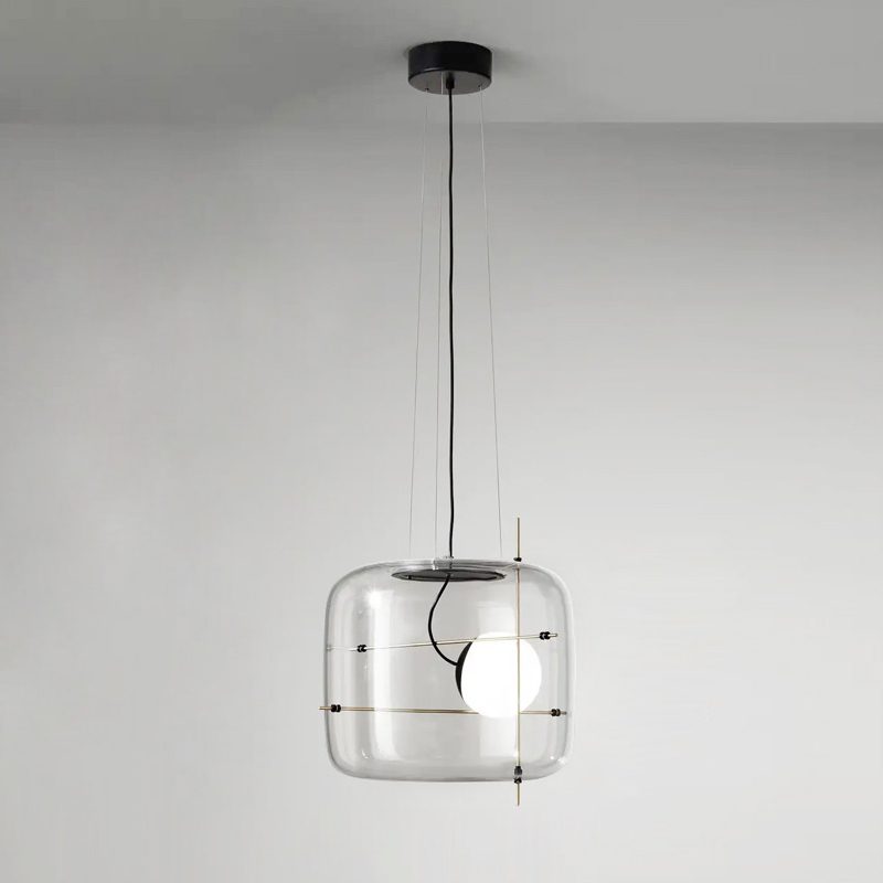 Lune Suspension en Verre Contemporaine