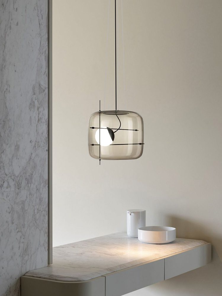 Suspension en verre Lune Suspension en Verre Contemporaine