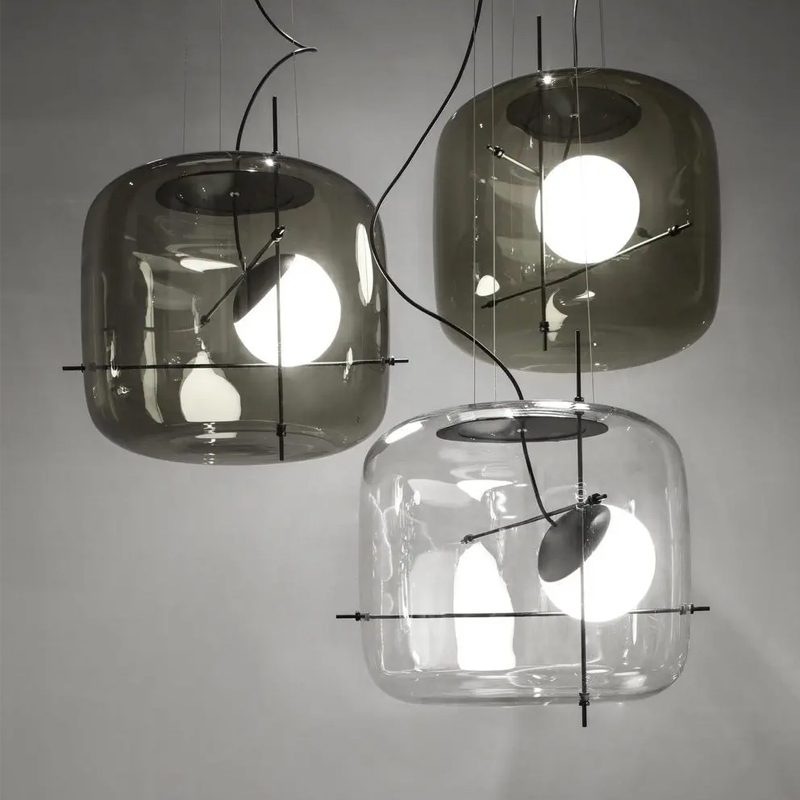 Lune Suspension en Verre Contemporaine