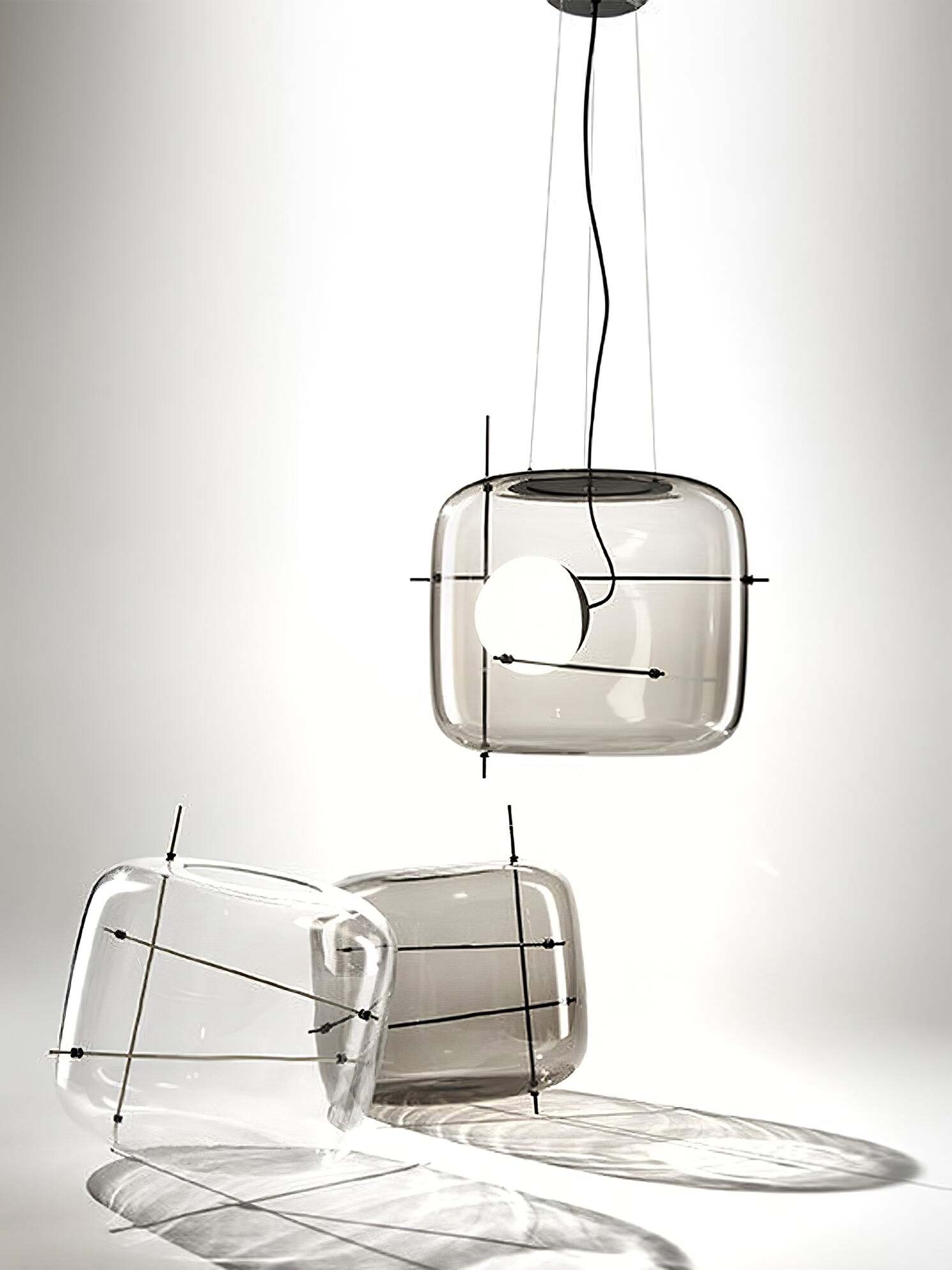 Suspension en verre Lune Suspension en Verre Contemporaine