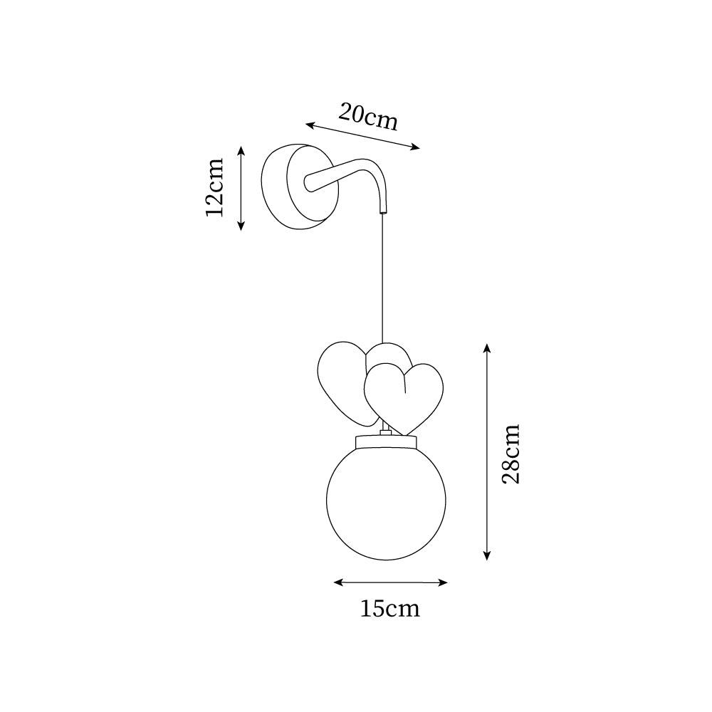 Riva Applique Murale Résine Cœur Verre
