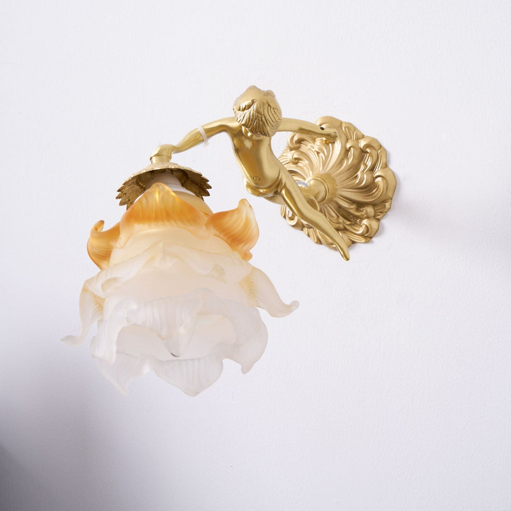 Aged Applique Murale en Verre Ange Volant