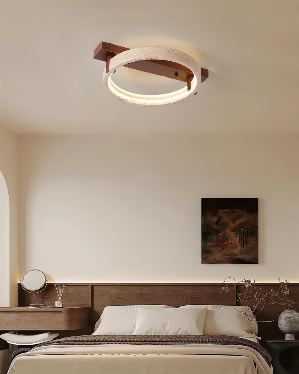 Luminaire en travertin Ritta Lampe Plafonnier Travertin Naturel