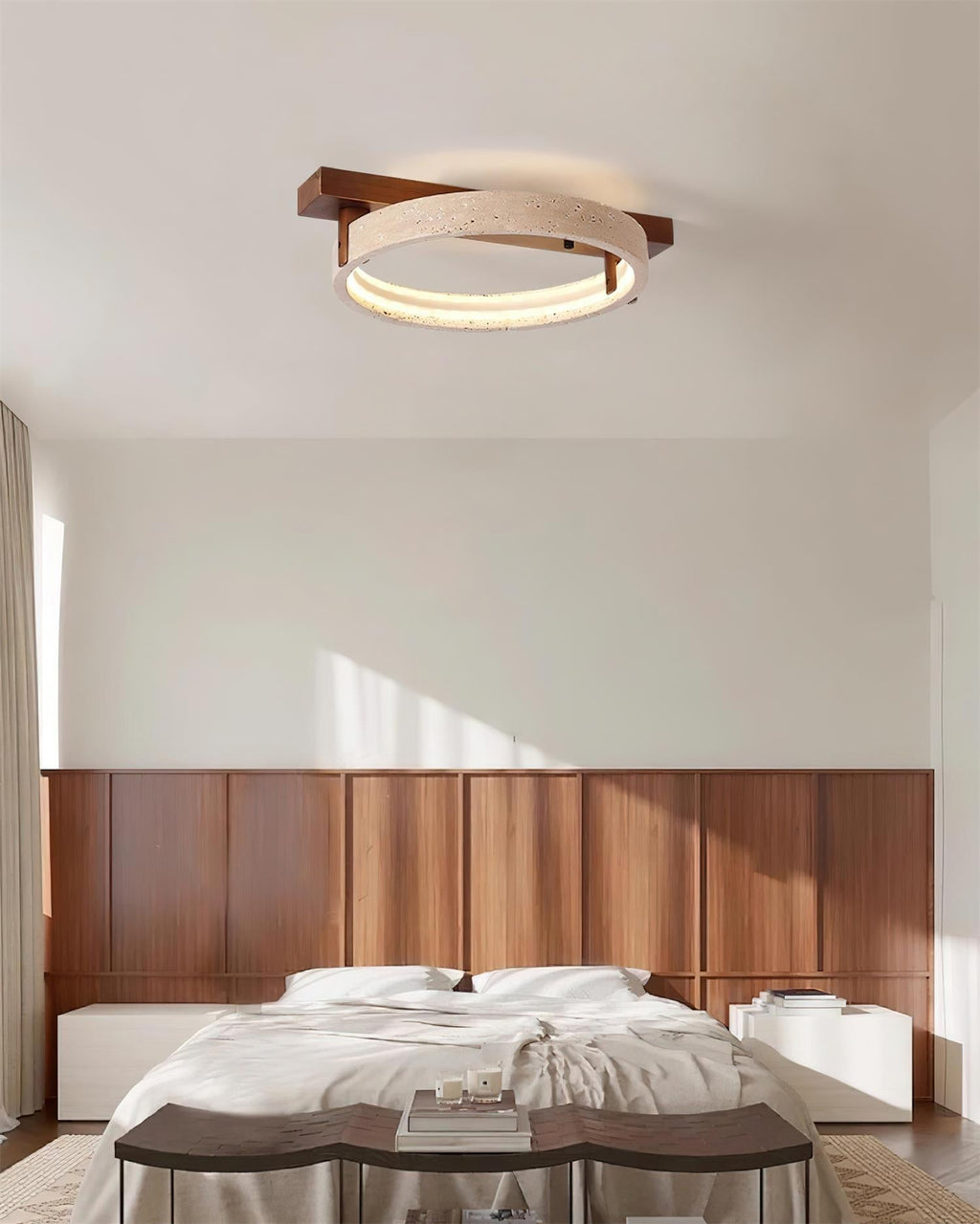 Luminaire en travertin Ritta Lampe Plafonnier Travertin Naturel