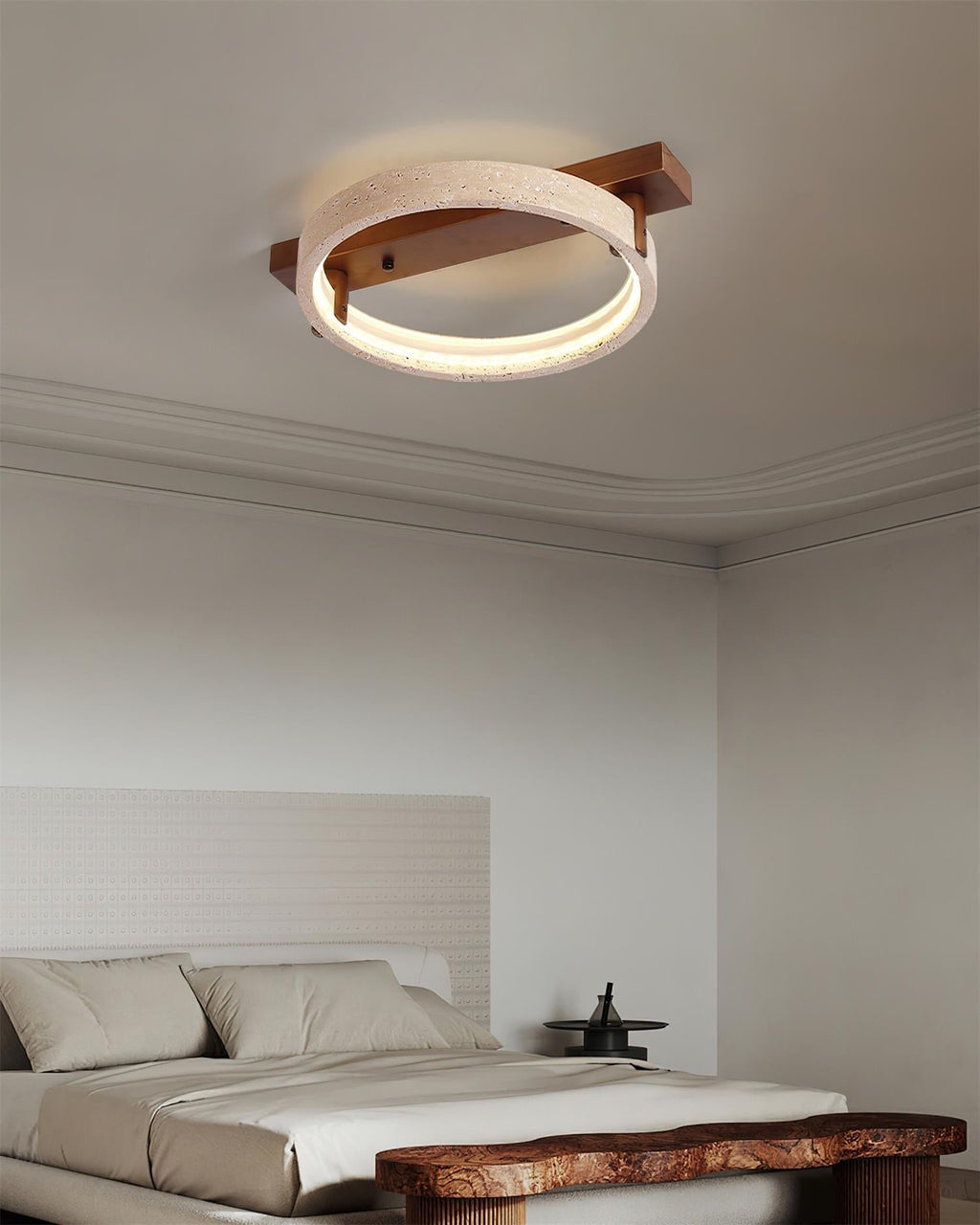 Luminaire en travertin Ritta Lampe Plafonnier Travertin Naturel