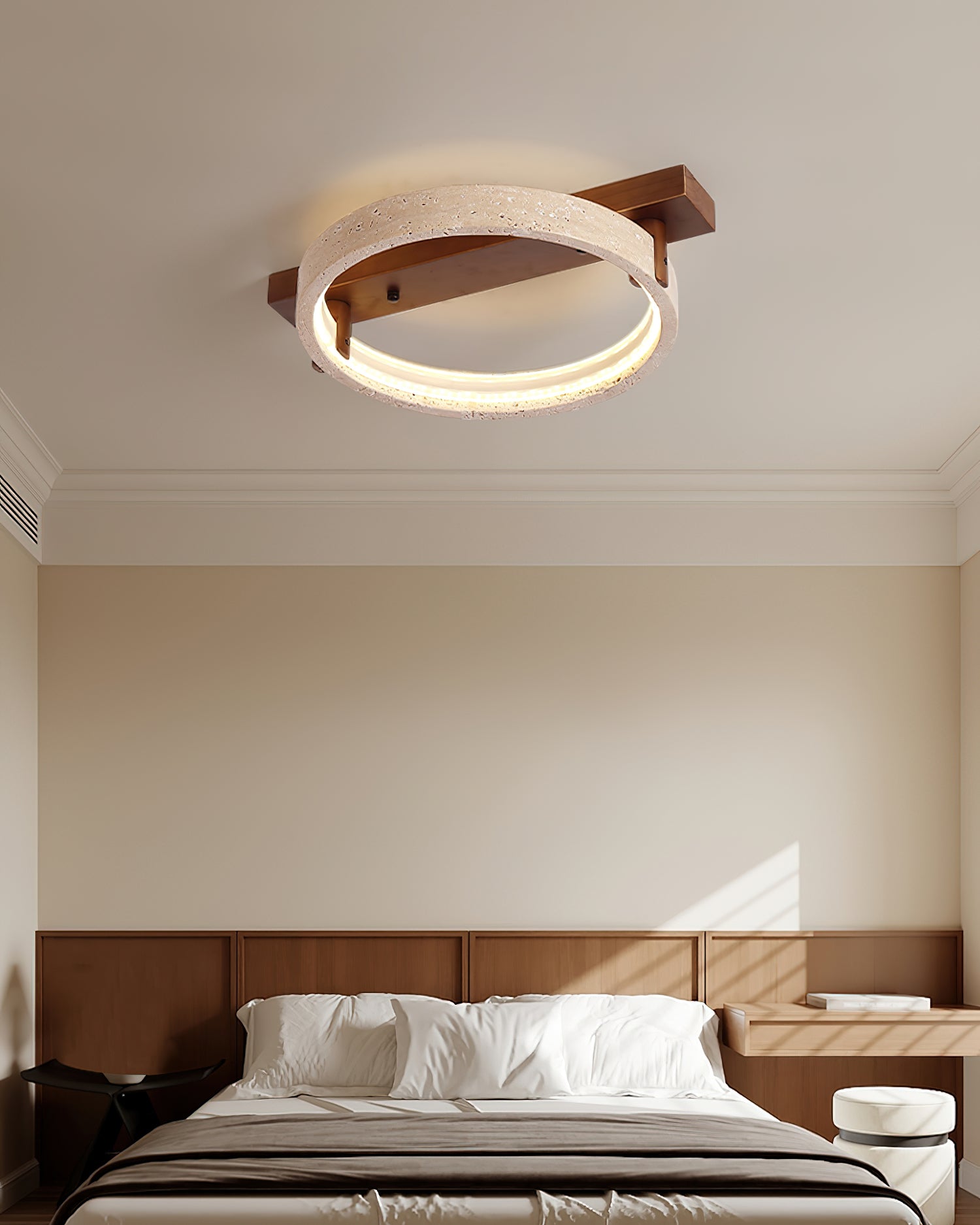 Luminaire en travertin Ritta Lampe Plafonnier Travertin Naturel
