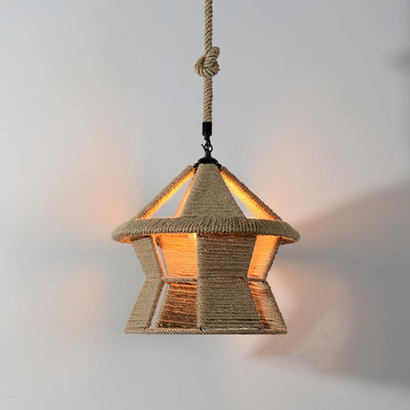 Alshaan Lampe Suspension Exquise en Corde de Chanvre Rétro