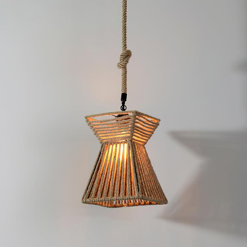 Alshaan Lampe Suspension Exquise en Corde de Chanvre Rétro