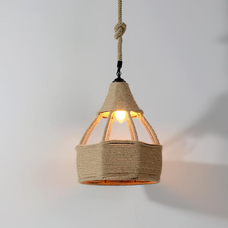 Alshaan Lampe Suspension Exquise en Corde de Chanvre Rétro