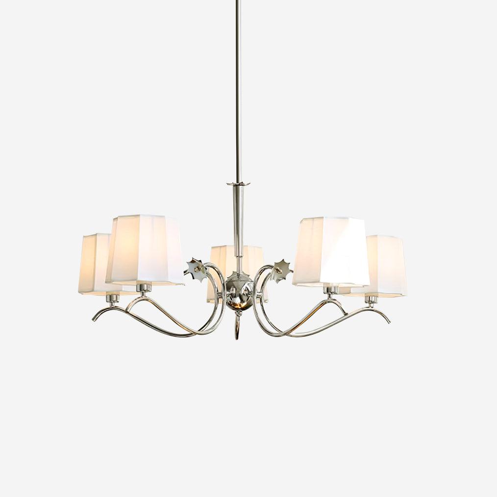 Luminaire Rockville Lustre Chrome Blanc Élégant