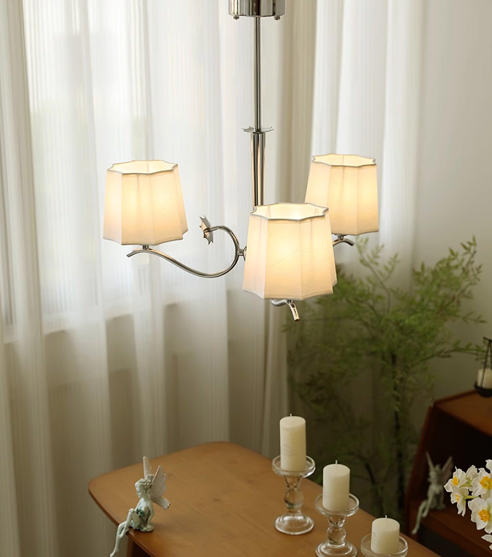 Luminaire Rockville Lustre Chrome Blanc Élégant